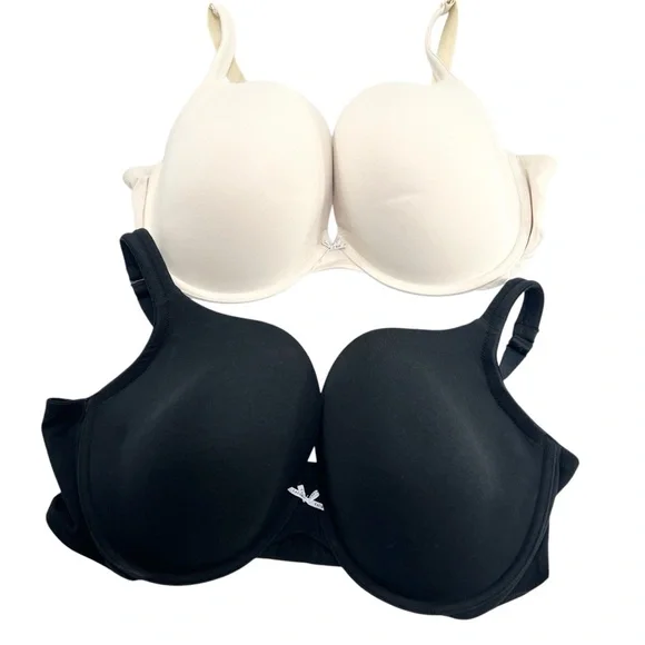 Cacique Bra Boost Plunge Underwire Lane Bryant Smooth 2 Pk 46DDD - Picture 1 of 9